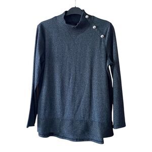 Rafaella Charcoal‎ Gray Women's Turtleneck Sweater Size L Jumper